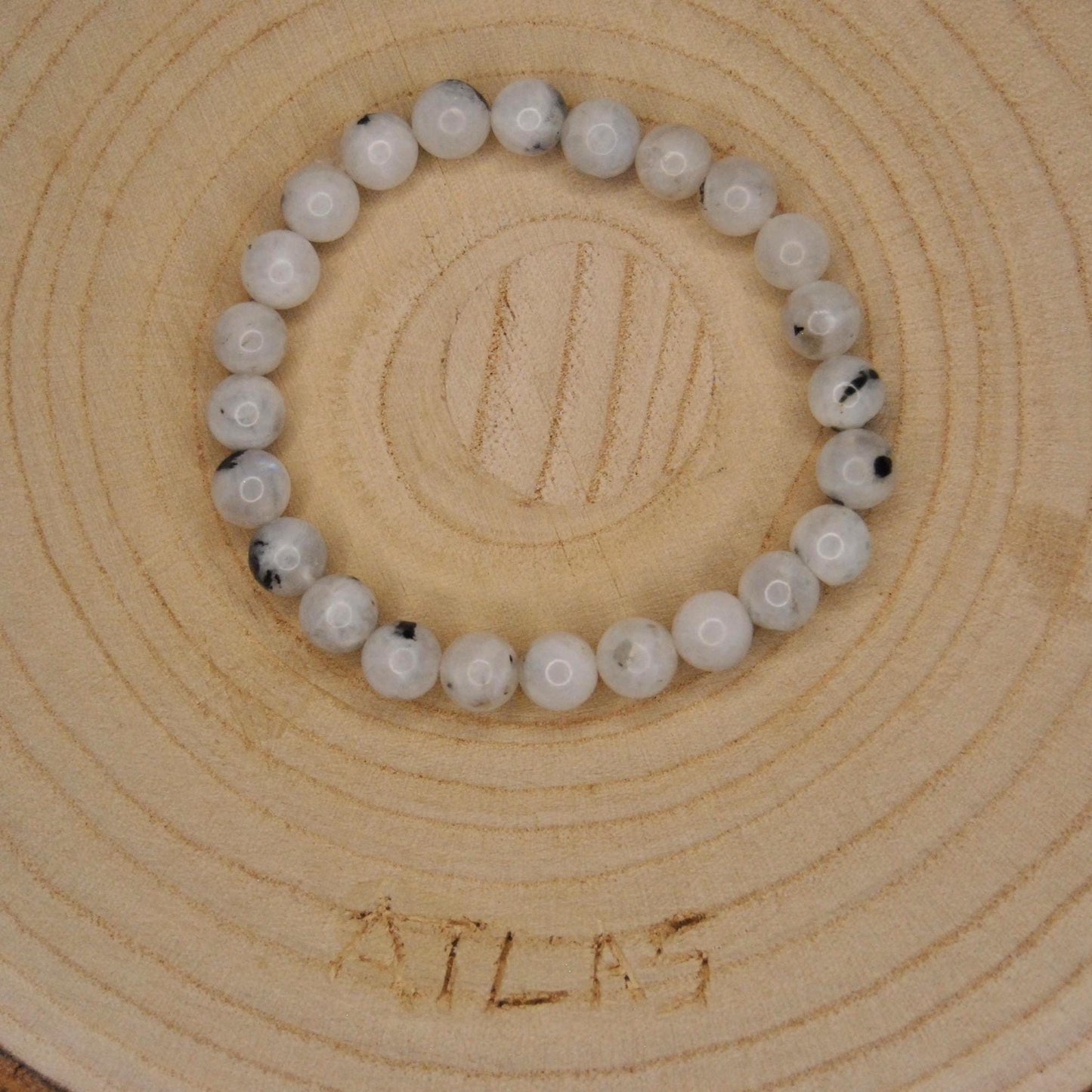 White Rainbow Moonstone Bracelet – Genuine Crystal Healing Jewelry for Intuition & Calm