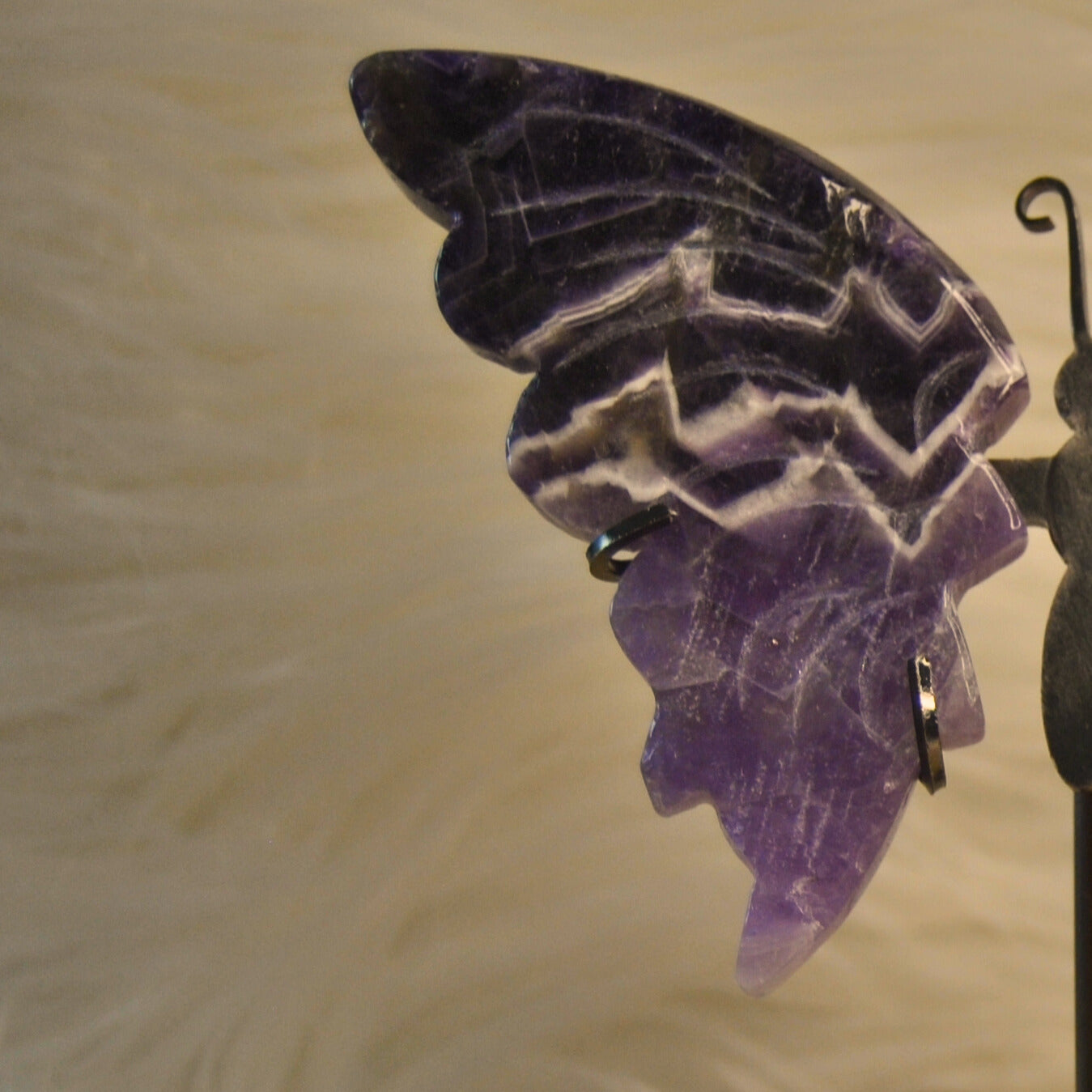 Amethyst Butterfly Wings Set with Stand