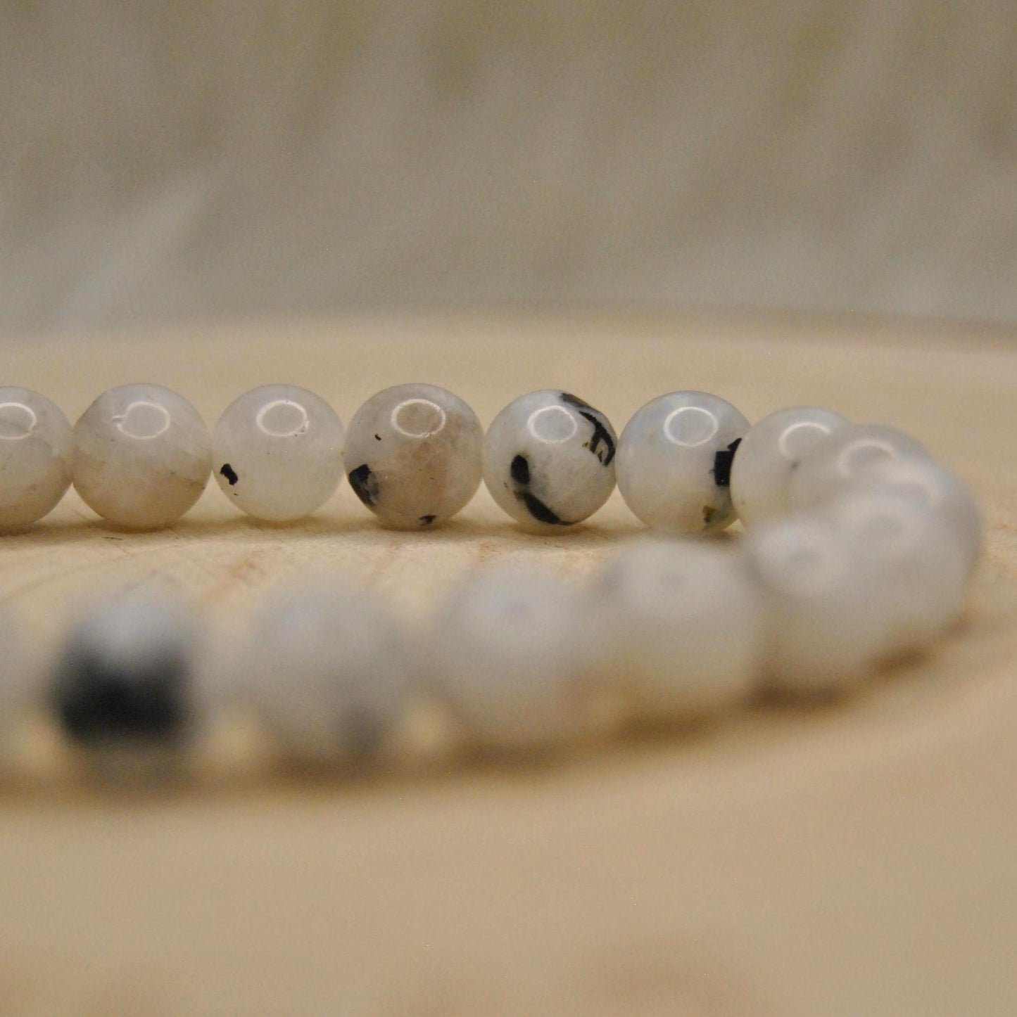 White Rainbow Moonstone Bracelet – Genuine Crystal Healing Jewelry for Intuition & Calm