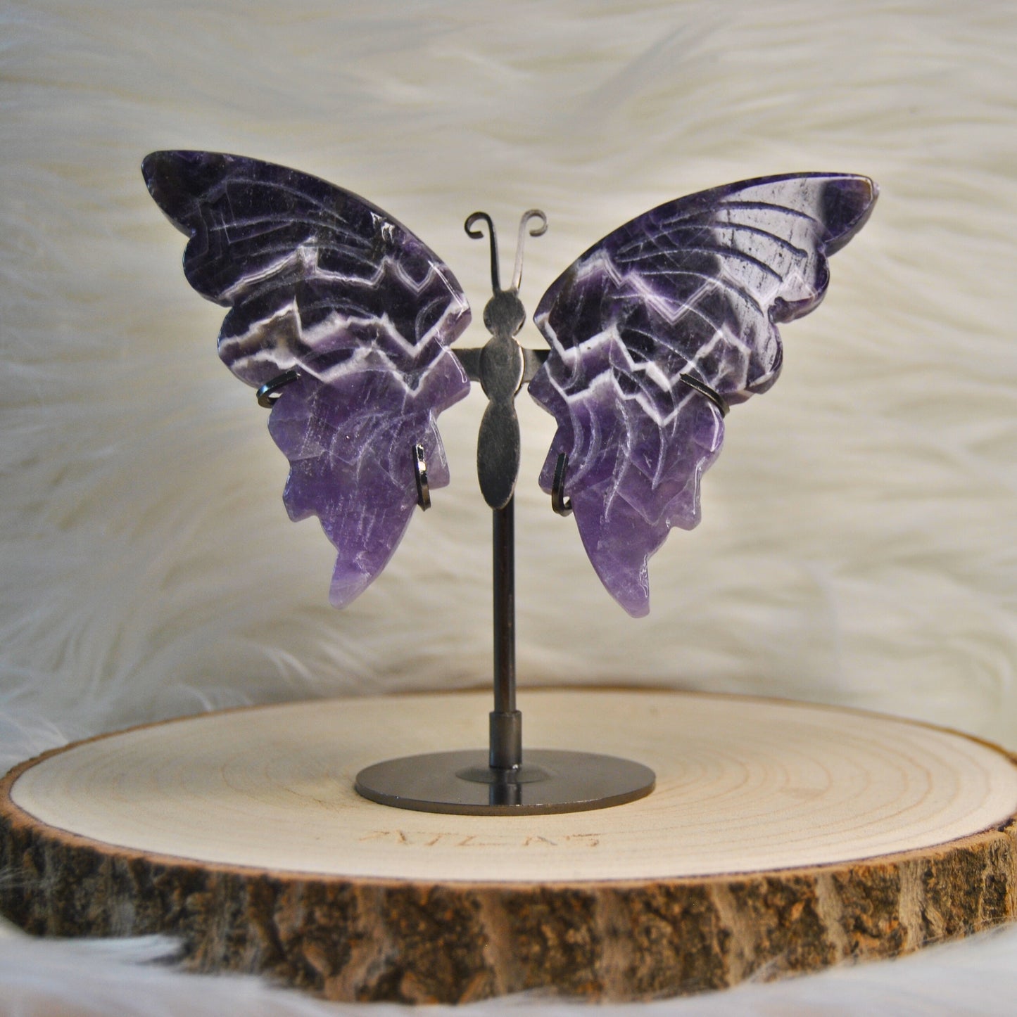 Amethyst Butterfly Wings Set with Stand