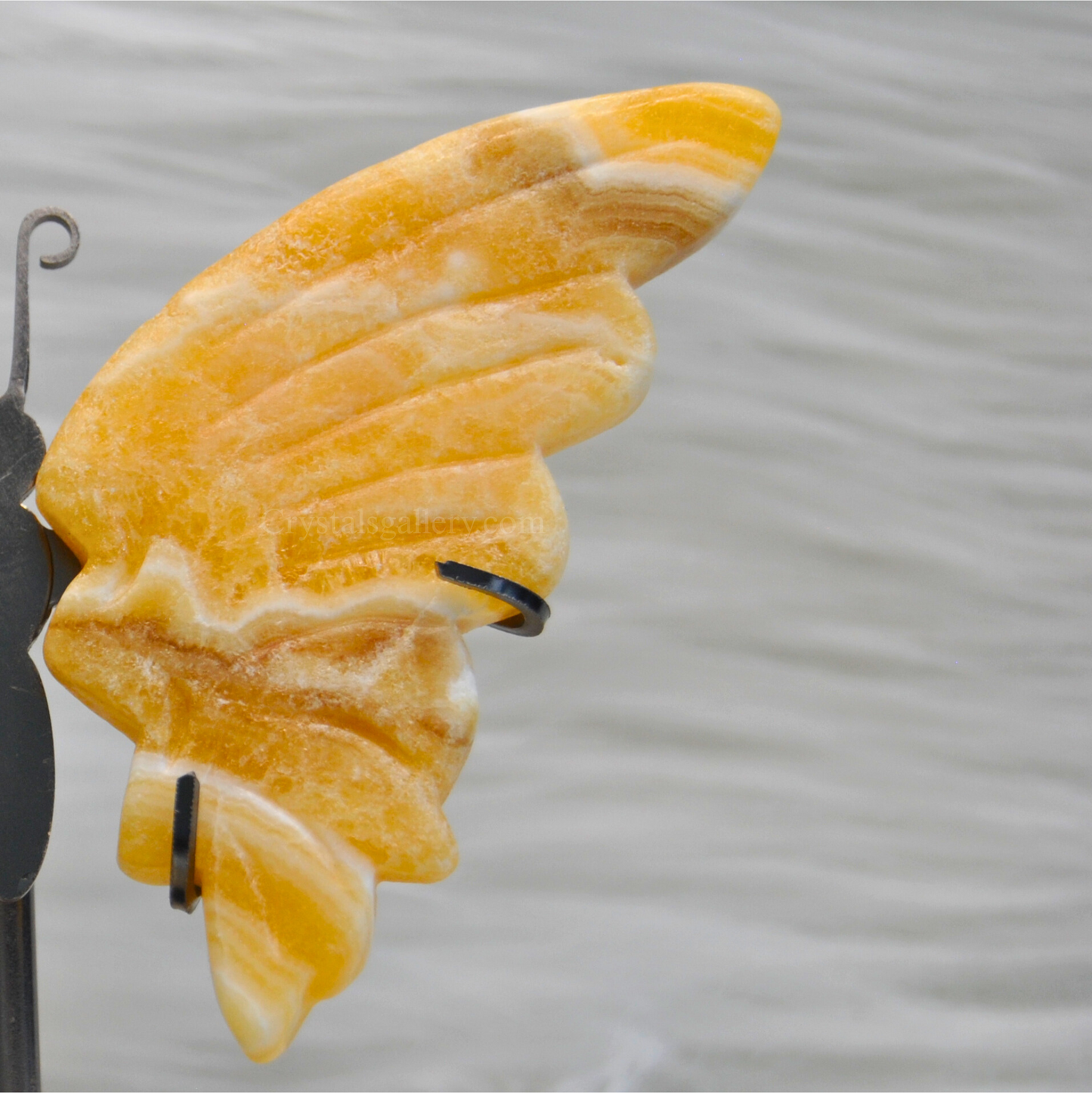Honey Calcite Butterfly Wings Set with stand Home Decor