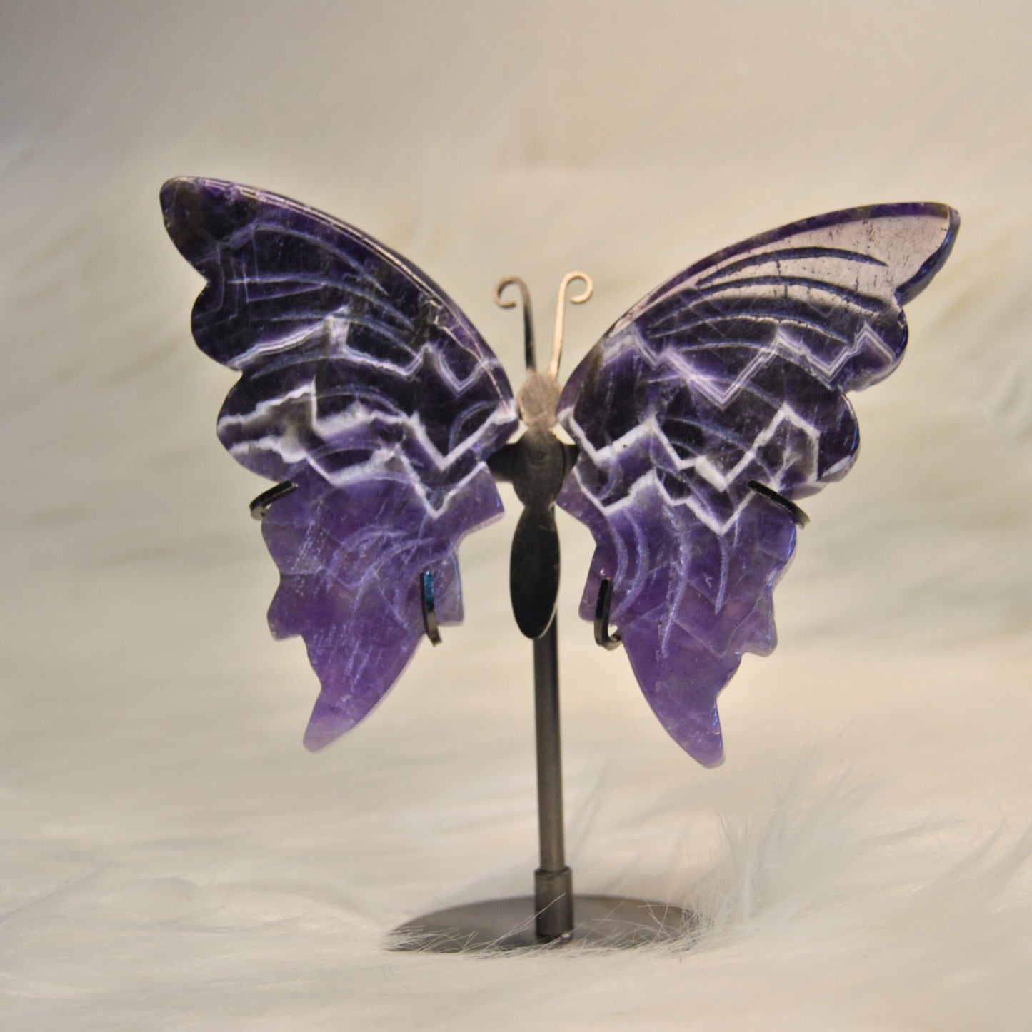 Amethyst Butterfly Wings Set with Stand